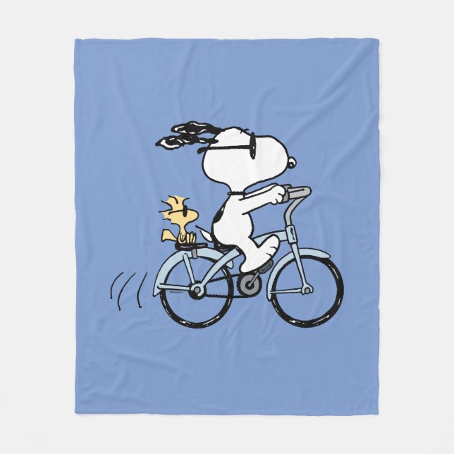 Peanuts | Snoopy & Woodstock Cykel Fleecefilt (Framsidan)