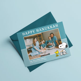Peanuts Snoopy & Woodstock Glad Hanukkah Helgkort