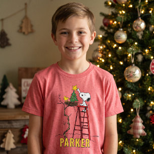 Peanuts   Snoopy & Woodstock Julgran T Shirt
