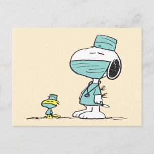 Peanuts   Snoopy & Woodstock Läkare Vykort