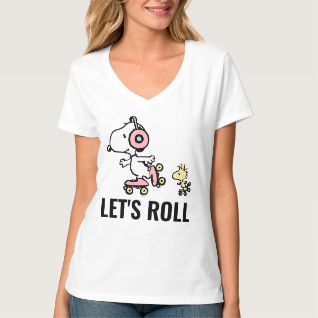 PEANUTS | Snoopy & Woodstock | Låt oss rulla T Shirt (Framsida)