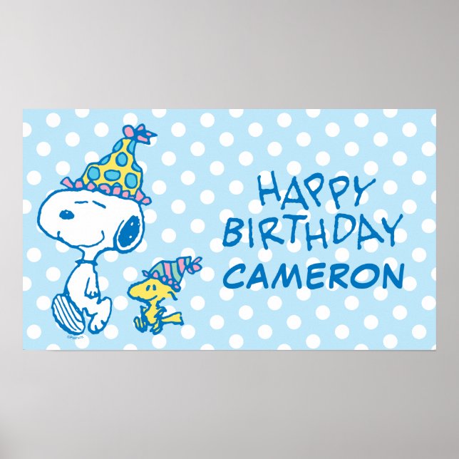 PEANUTS | Snoopy & Woodstock Party Polka dots Poster (Framsidan)