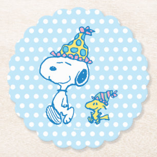 PEANUTS Snoopy & Woodstock Party Polka dots Underlägg Papper