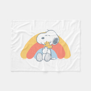 Peanuts   Snoopy & Woodstock Regnbåge Babyfilt B Fleecefilt