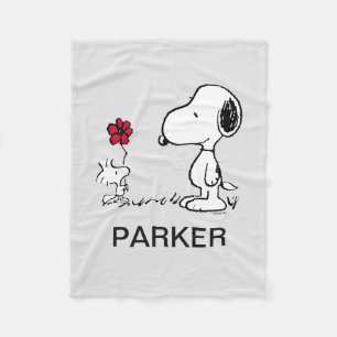 Peanuts   Snoopy & Woodstock Röd & Svart Fleecefilt