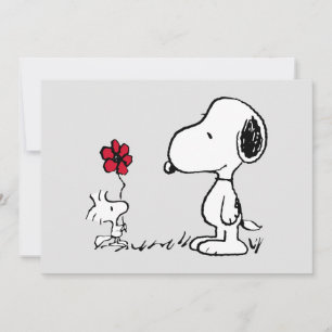 Peanuts   Snoopy & Woodstock Röd & Svart Kort