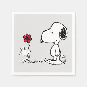 Peanuts   Snoopy & Woodstock Röd & Svart Pappersservett