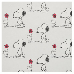 Peanuts Snoopy & Woodstock Röd & Svart Tyg