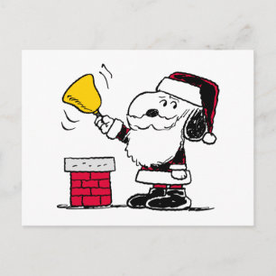 Peanuts Snoopy & Woodstock Santa Ringklocka Vykort