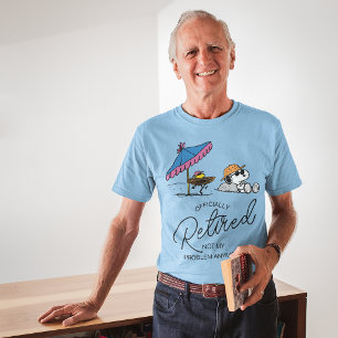 Peanuts Snoopy & Woodstock Strand Jag är Pension T Shirt