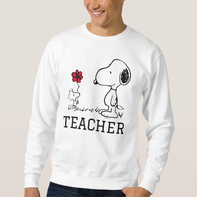 PEANUTS | Snoopy & Woodstock Teacher Lång Ärmad Tröja (Framsida)
