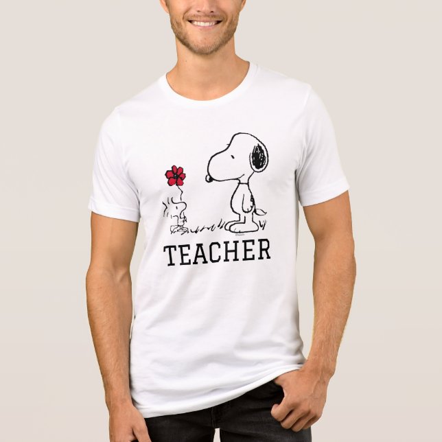 PEANUTS | Snoopy & Woodstock Teacher T Shirt (Framsida)