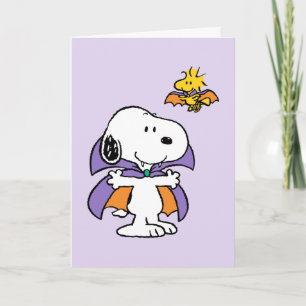 Peanuts Snoopy Woodstock Vampyr Halloween Kort
