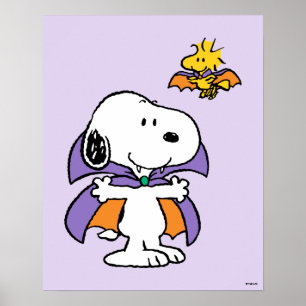Peanuts Snoopy Woodstock Vampyr Halloween Poster