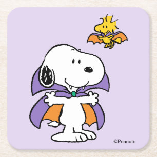 Peanuts Snoopy Woodstock Vampyr Halloween Underlägg Papper Kvadrat