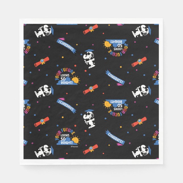 Peanuts Snoopy Your Future Looks Bright Graduation Pappersservett (Framsidan)