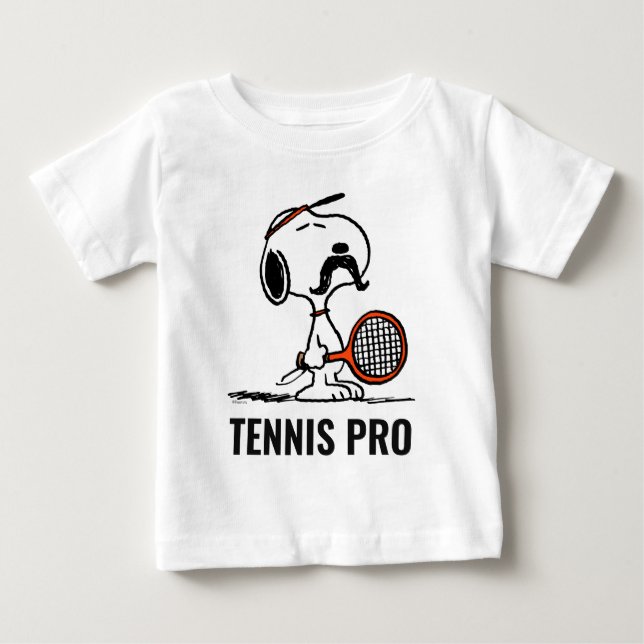 Peanuts | Snoopy's Mustache Spelar Tennis T Shirt (Framsida)