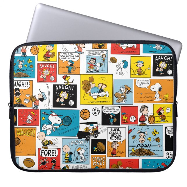 Peanuts Sportmönster Laptop Fodral (Framsidan)