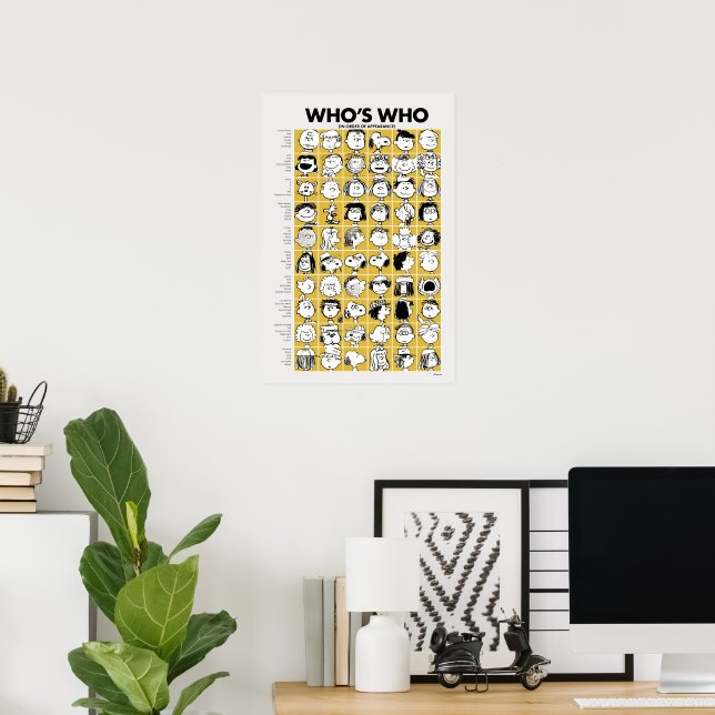Peanuts | Vem är vem-figurer Poster (Hemmakontoret)