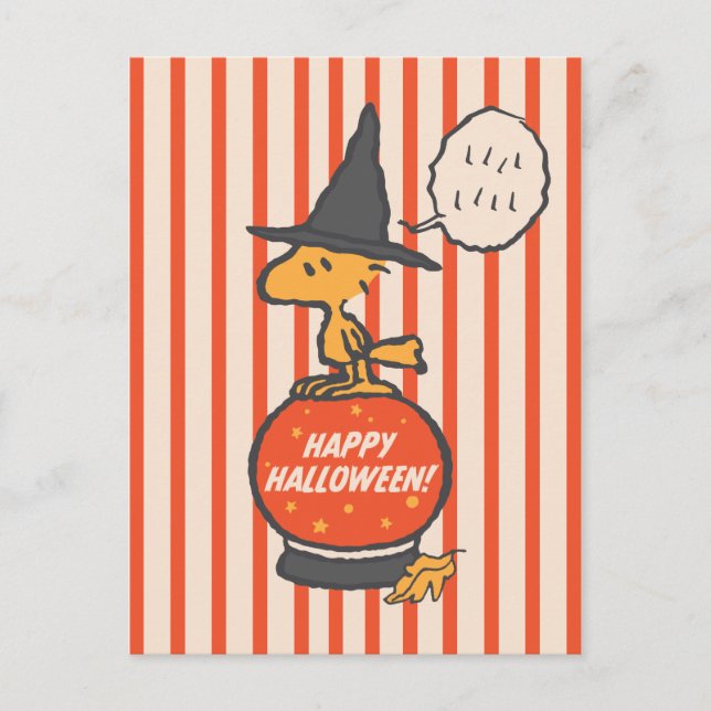 Peanuts | Vintage Woodstock Häxa Ränder Helg Vykort (Framsida)