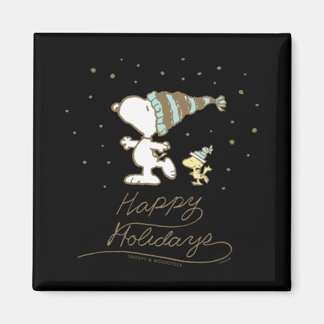 Peanuts Winter Skating T Shirt  Magnet (Framsidan)