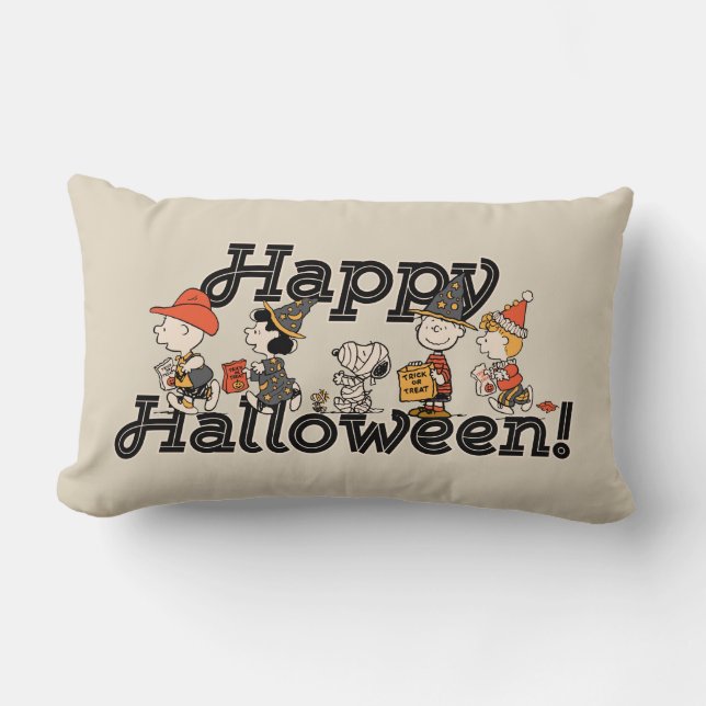 Peanutsgänget Glad Halloween-parad Lumbarkudde (Framsida)