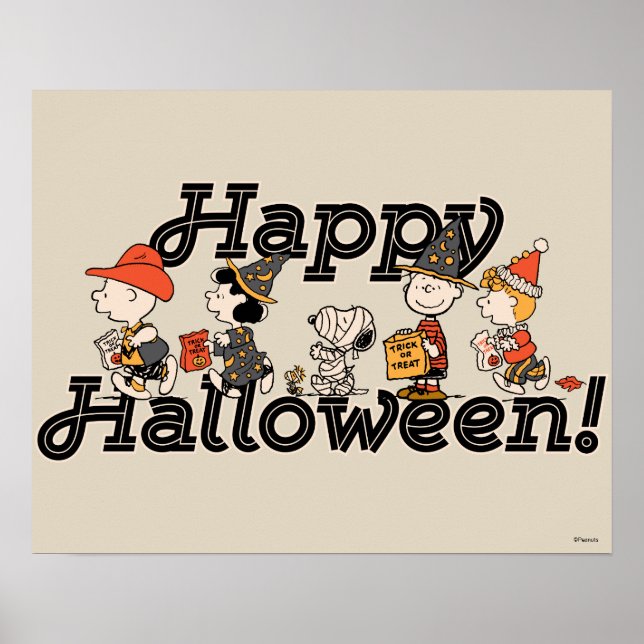 Peanutsgänget Glad Halloween-parad Poster (Framsidan)