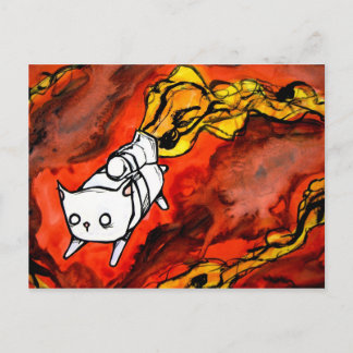 peapod-katt med jet-förpackning vykort