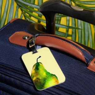 Pear Art, söt vattenfärgsfrukt Bagagebricka
