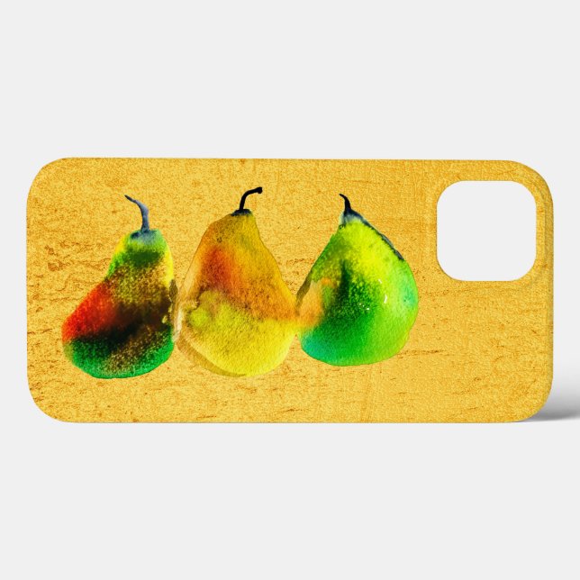 Pear art söt vattenfärgsfrukt Fodral-Mate iPhone c (Baksida (horisontell))