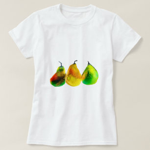 Pear Art söt vattenfärgsfrukt T-Shirt