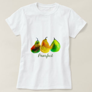 Pear Art söt vattenfärgsfrukt T-Shirt
