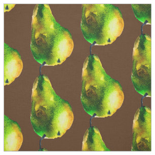 Pear Art, söt vattenfärgsfrukt Tyg
