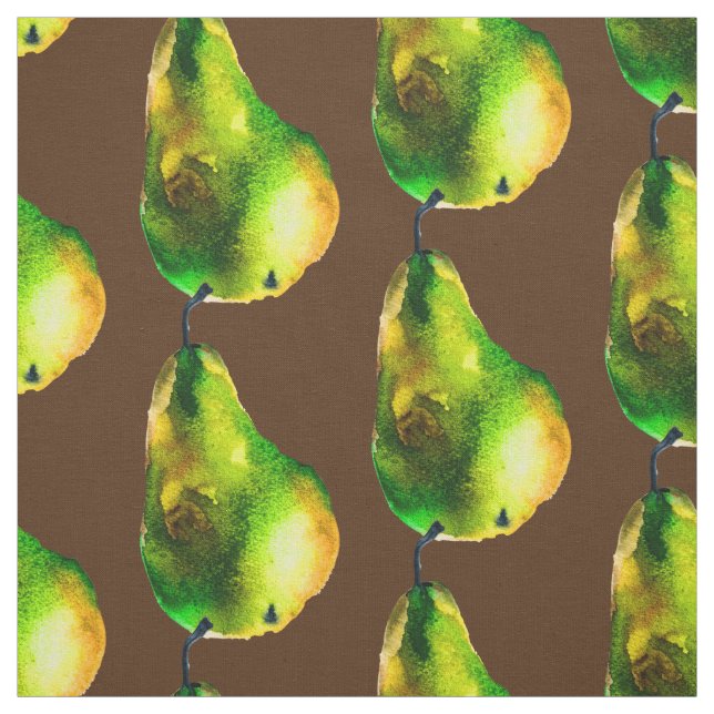 Pear Art, söt vattenfärgsfrukt Tyg (Provkarta)