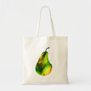 Pear Art, söt vattenfärgsfrukt Tygkasse