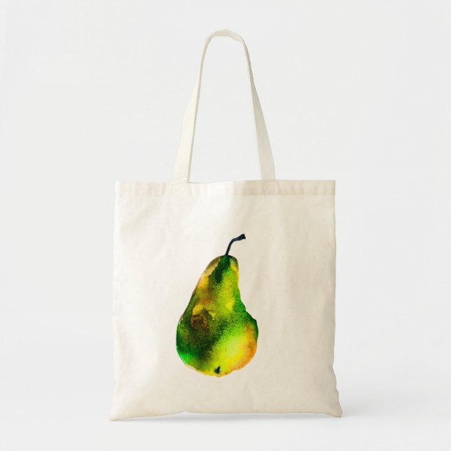 Pear Art, söt vattenfärgsfrukt Tygkasse (Framsidan)