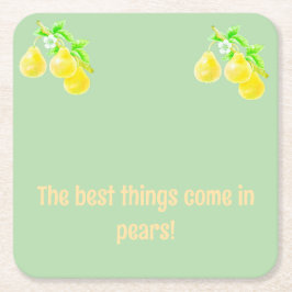 Pear Baby Shower Underlägg Papper Kvadrat