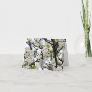 Pear Blommar Note Card Tack Kort