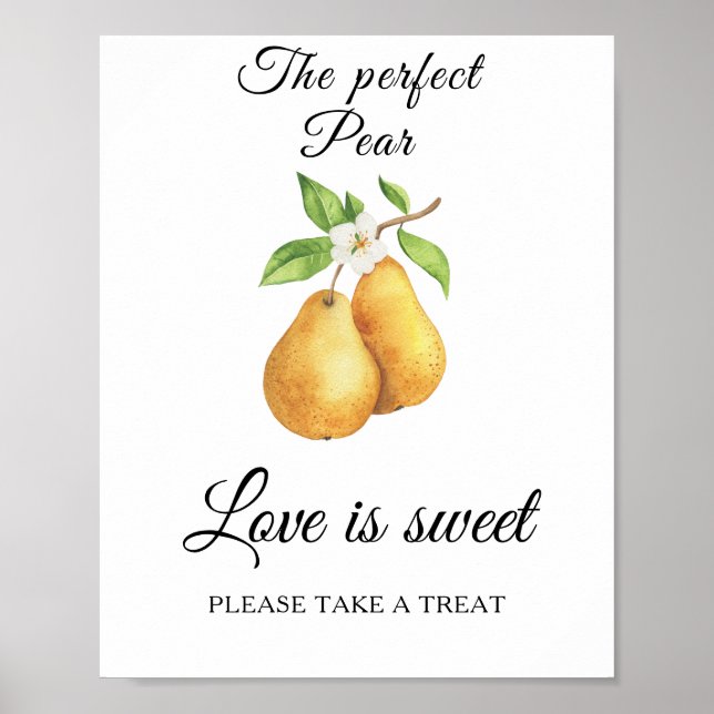 Pear bridal shower Love is sweet take a treat Poster (Framsidan)