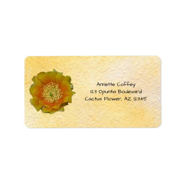 Pear Cactus Flower / Gult & Orange / Adressetikett (Framsidan)