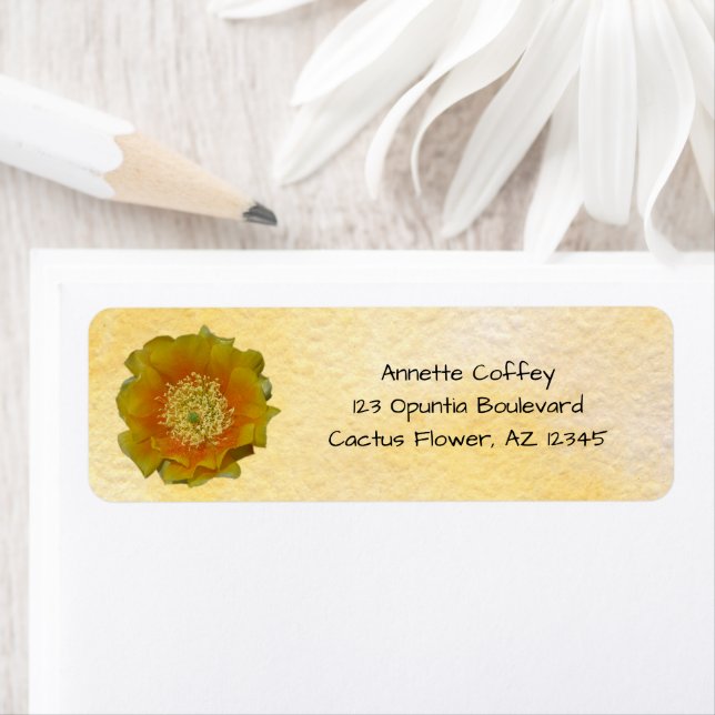 Pear Cactus Flower / Gult & Orange / Returadress Etikett (Insitu)