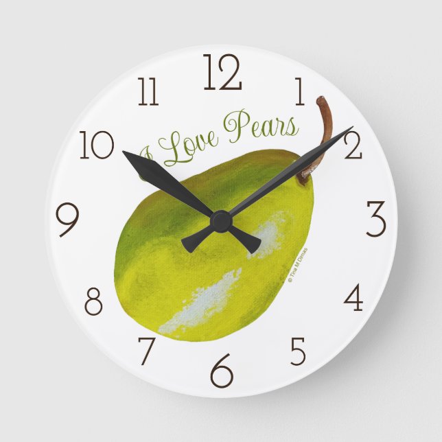 Pear Clock Rund Klocka (Framsida)