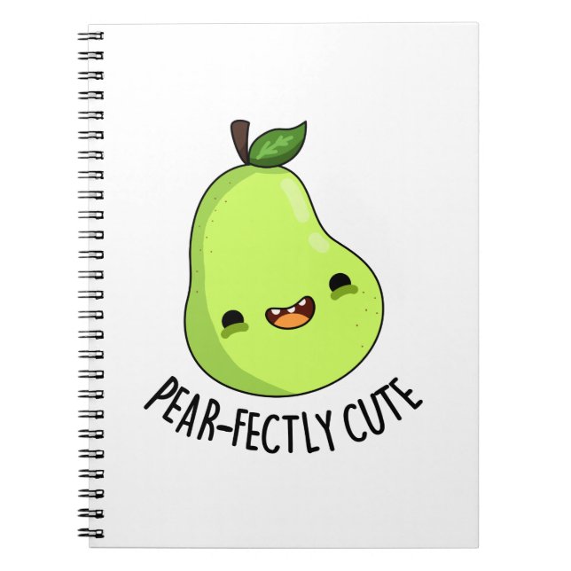 Pear-Fear Pun, direkt cute Fruit Pear Pun Anteckningsbok (Framsidan)