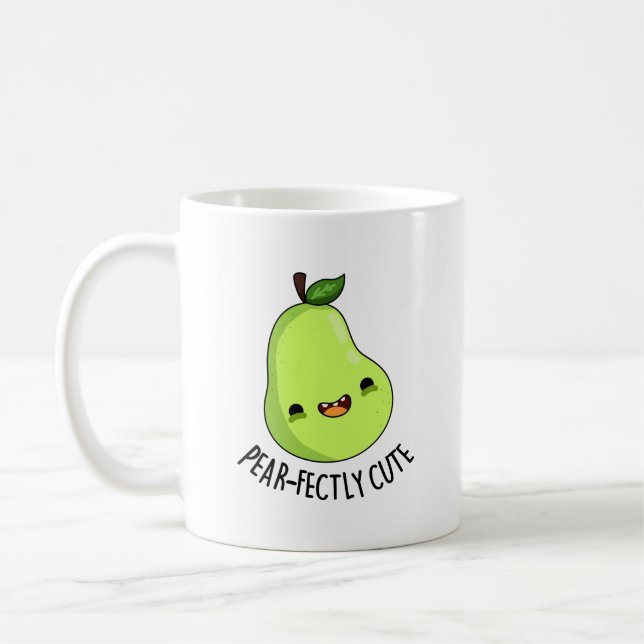 Pear-Fear Pun, direkt cute Fruit Pear Pun Kaffemugg (Vänster)