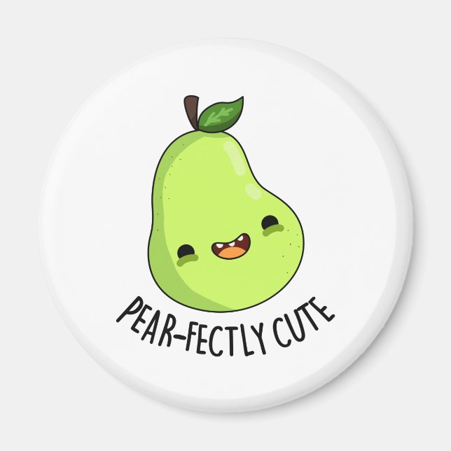 Pear-Fear Pun, direkt cute Fruit Pear Pun Magnet (Framsidan)