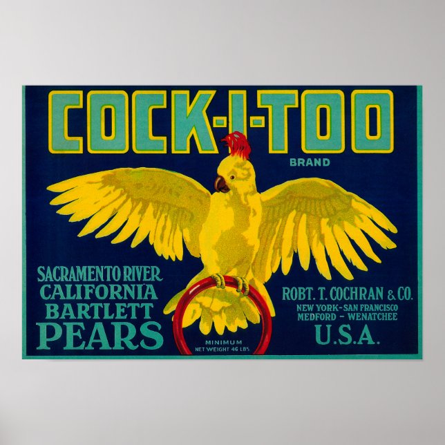 Pear Låda-etikett för påsen. Poster (Framsidan)