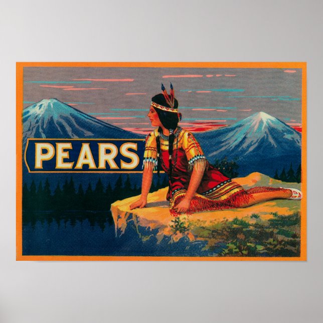 Pear Lagrar Låda-etikett Poster (Framsidan)