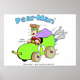 Pear-Man Pearman Driving in PearMobile Poster