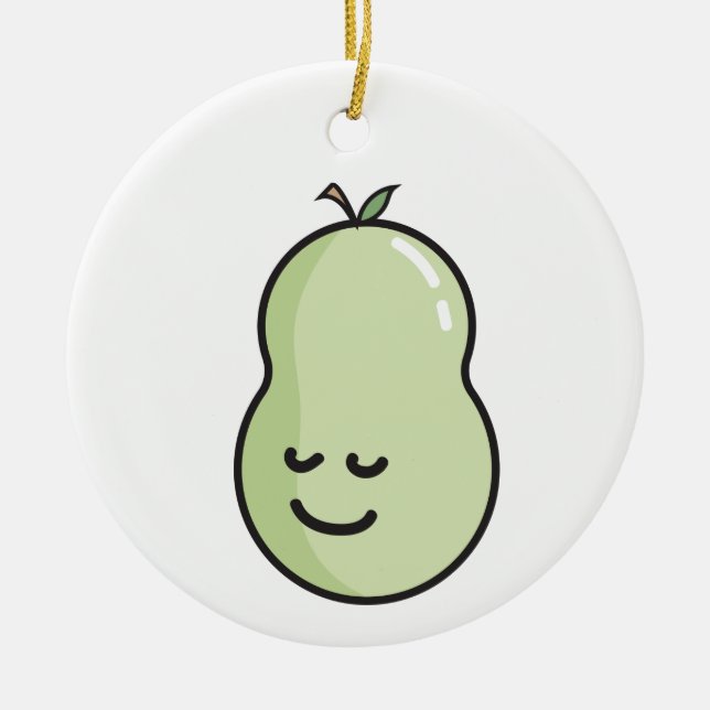 Pear med ett leende julgransprydnad keramik (Framsidan)