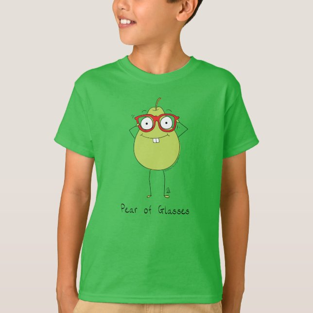 Pear of Glasses Funny & Cute Barn Boy's T-Shirt (Framsida)